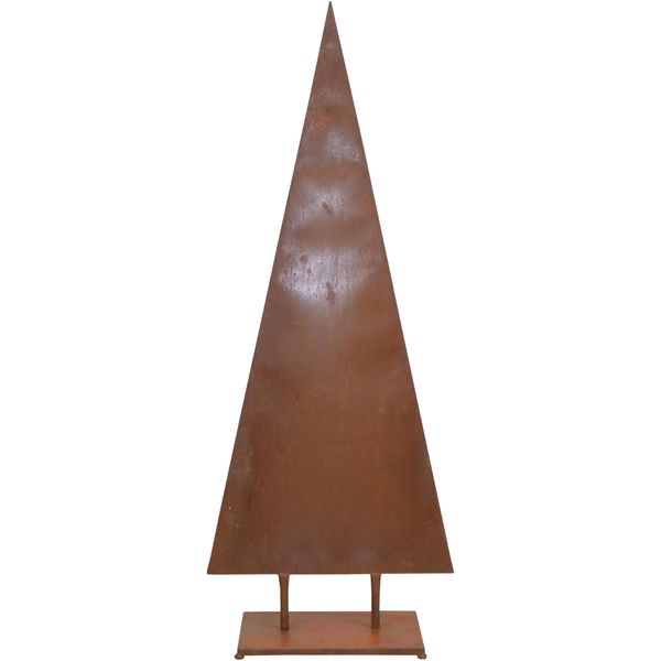 Dekobaum "Weihnachtsbaum, Weihnachtsdeko Aussen", Braun (Rostbraun), B:55Cm H:140Cm T:23Cm, Metall, Hofmann Living And More, Dekofiguren, Aus Metall, Mit Rostiger OberfläChe-image