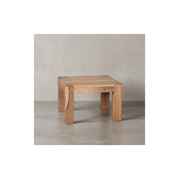 Kadima Design Rustikaler Couchtisch Nako: Akazienholz, Quadratisch, Handgefertigt, Pflegeleicht.-image