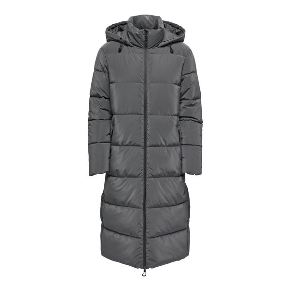 Steppmantel Only "Onlella Water Rep. Puffer Coat Otw", Damen, Gr. S, Grau (Magnet), Web, Obermaterial: 100% Polyester, Unifarben, Regular Fit Knielang, MäNtel Steppmantel-image