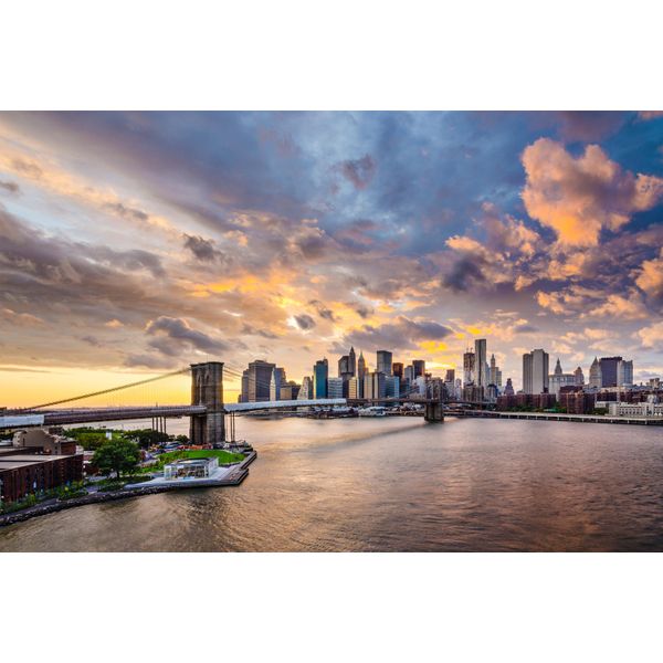 Fototapete Papermoon "Brooklyn Bridge", Bunt, B:5M L:2,8M, Vlies, Tapeten-image