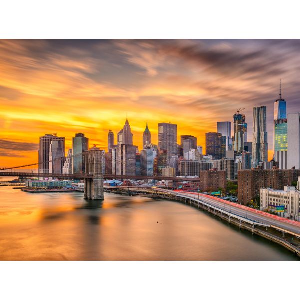 Fototapete Papermoon "Manhattan Skyline Sunset", Bunt, B:4M L:2,6M, Vlies, Tapeten-image