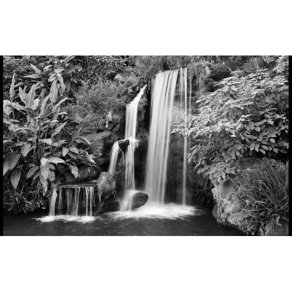 Fototapete Papermoon "Schwarzweiss-Wasserfall", Bunt, B:3,5M L:2,6M, Vlies, Tapeten-image