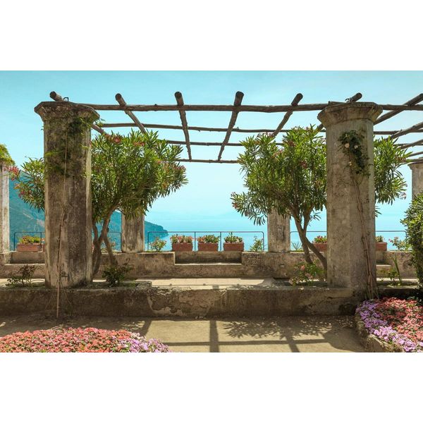 Fototapete Papermoon "Terrasse Am Meer", Bunt, B:3,5M L:2,6M, Vlies, Tapeten-image