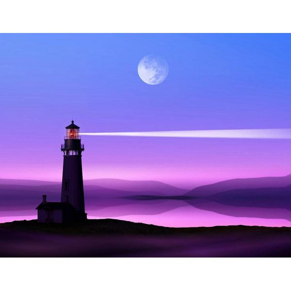 Fototapete papermoon "Romantischer Leuchtturm", Bunt, B:4,5M L:2,8M, Vlies, Tapeten-image
