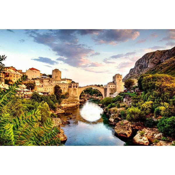 Fototapete Papermoon "Mostar Alte BrüCke", Bunt, B:5M L:2,8M, Vlies, Tapeten-image