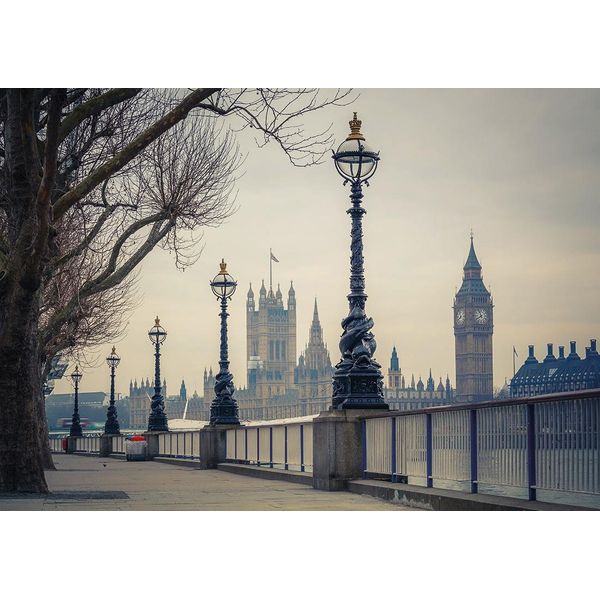 Fototapete Papermoon "Big Ben", Bunt (Grau), B:4M L:2,6M, Vlies, Tapeten-image