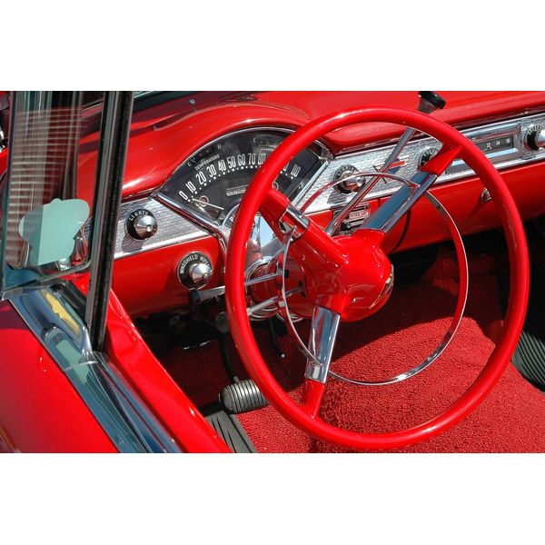 Fototapete Papermoon "Rotes Auto", Bunt, B:4M L:2,6M, Vlies, Tapeten-image