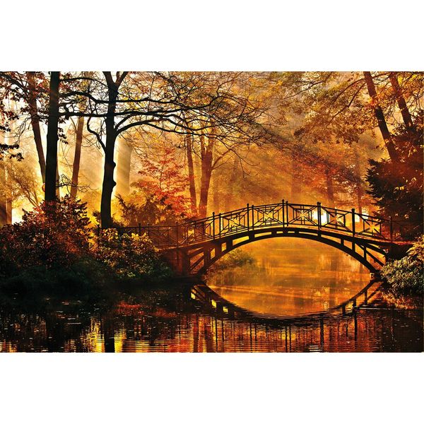 Fototapete Papermoon "Misty Park Bridge", Bunt, B:4M L:2,6M, Vlies, Tapeten-image