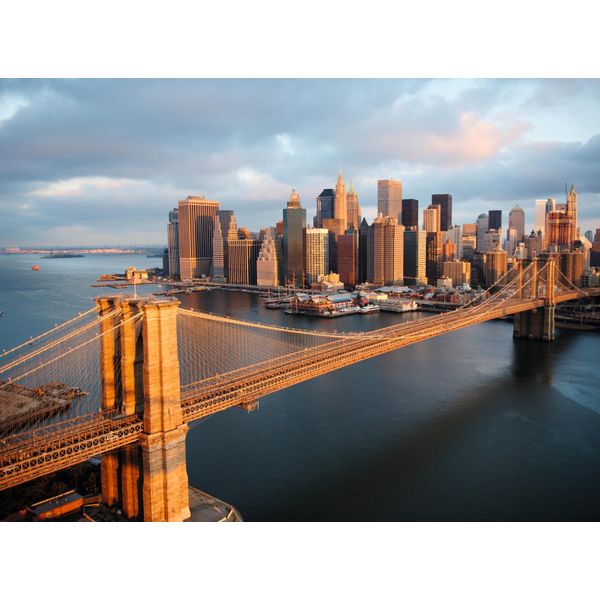 Fototapete Papermoon "Brooklyn Bridge Morning", Bunt, B:5M L:2,8M, Vlies, Tapeten-image