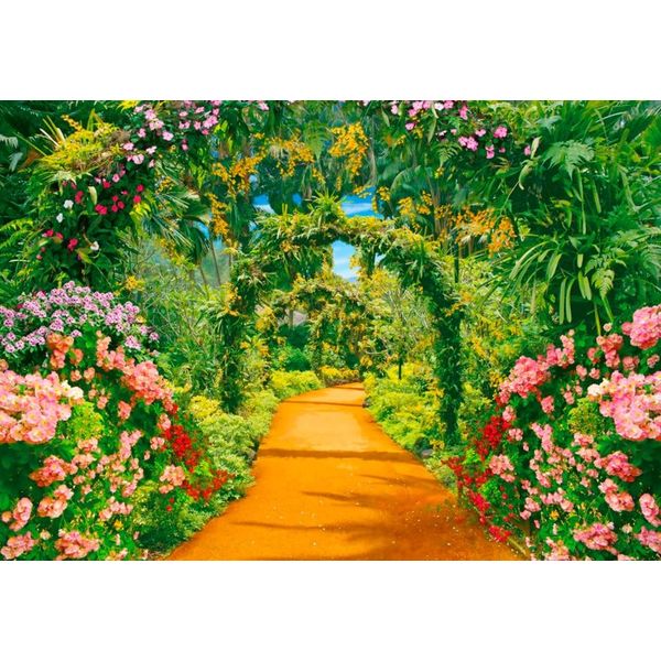 Fototapete Papermoon "Flower Alley", Bunt, B:3,5M L:2,6M, Vlies, Tapeten-image