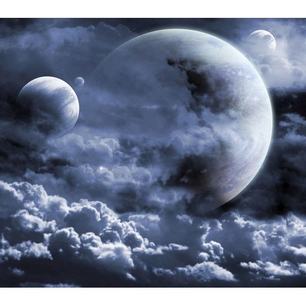 Fototapete Papermoon "Wolken Mit Monden", Bunt, B:4M L:2,6M, Vlies, Tapeten-image