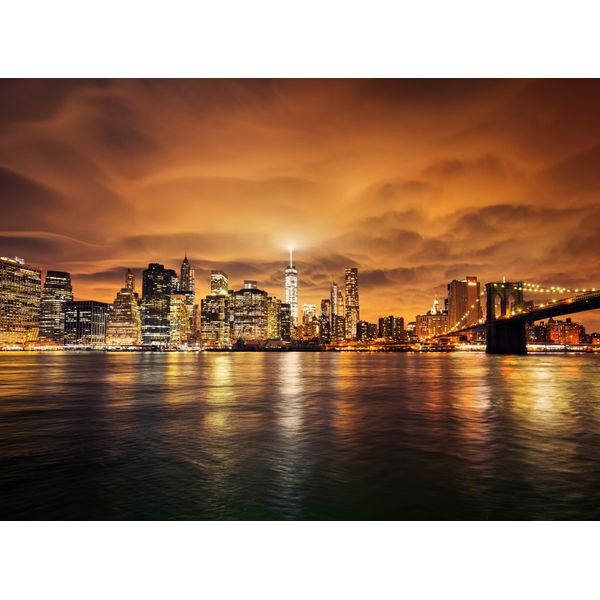 Fototapete Papermoon "Manhattan At Sunset", Bunt, B:3,5M L:2,6M, Vlies, Tapeten-image
