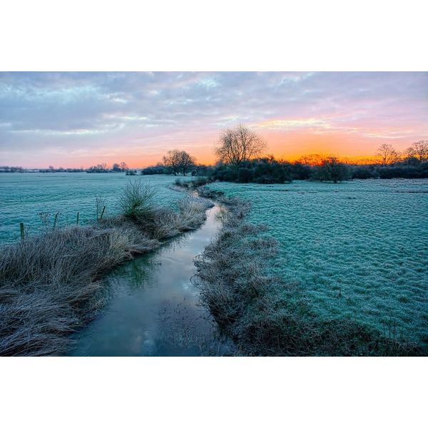 Fototapete papermoon "Fluss Durch Feld", Bunt, B:4,5M L:2,8M, Vlies, Tapeten-image
