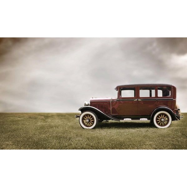 Fototapete Papermoon "Antikes Auto", Bunt, B:3,5M L:2,6M, Vlies, Tapeten-image
