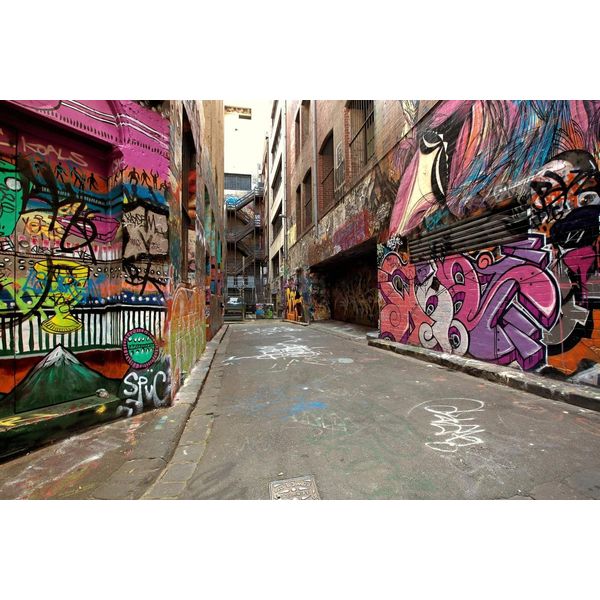 Fototapete Papermoon "Graffiti-Gasse", Bunt, B:4,5M L:2,8M, Vlies, Tapeten-image