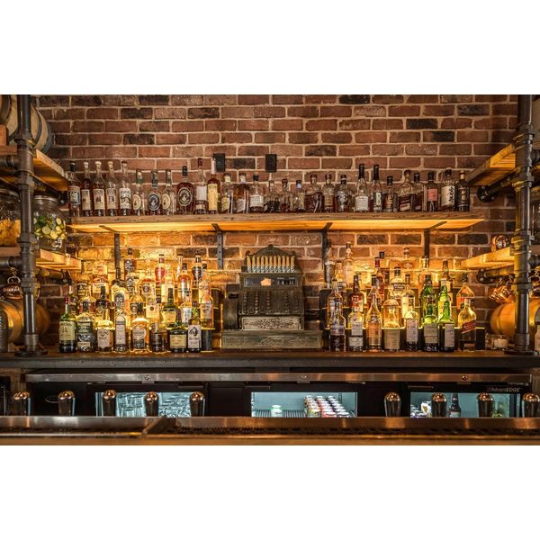 Fototapete Papermoon "Vintage Prohibition Bar", Bunt, B:3,5M L:2,6M, Vlies, Tapeten-image