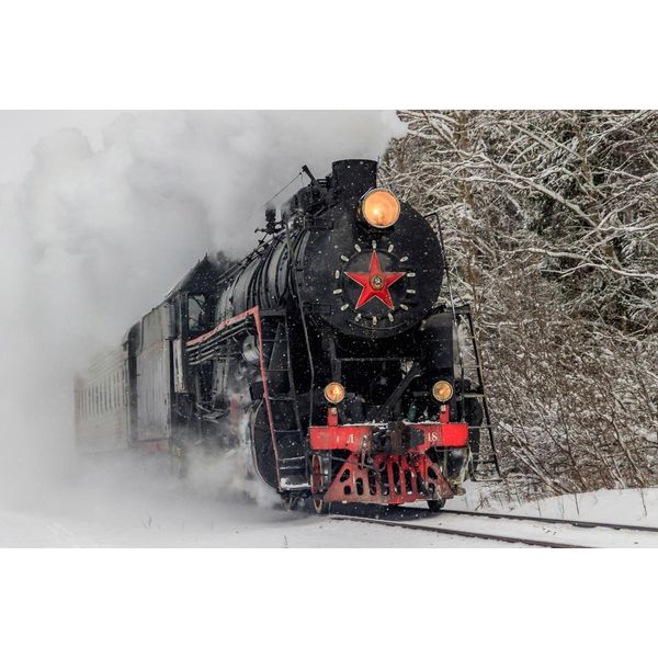 Fototapete Papermoon "Alte Dampflokomotive", Bunt, B:4M L:2,6M, Vlies, Tapeten-image