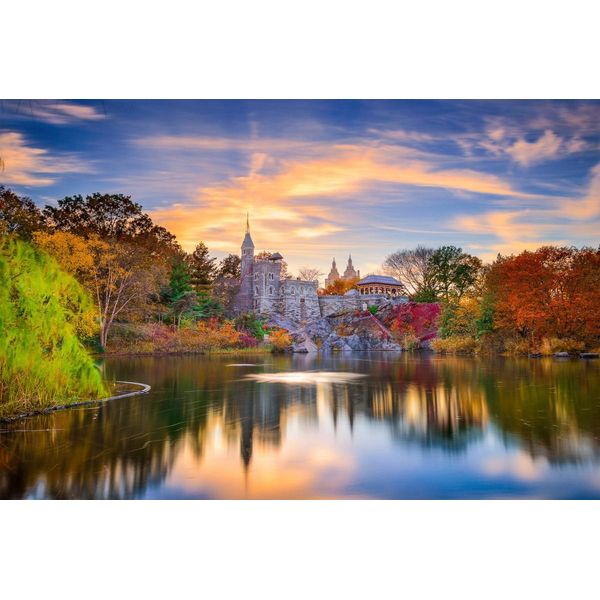 Fototapete Papermoon "Central Park Castle", Bunt, B:4,5M L:2,8M, Vlies, Tapeten-image
