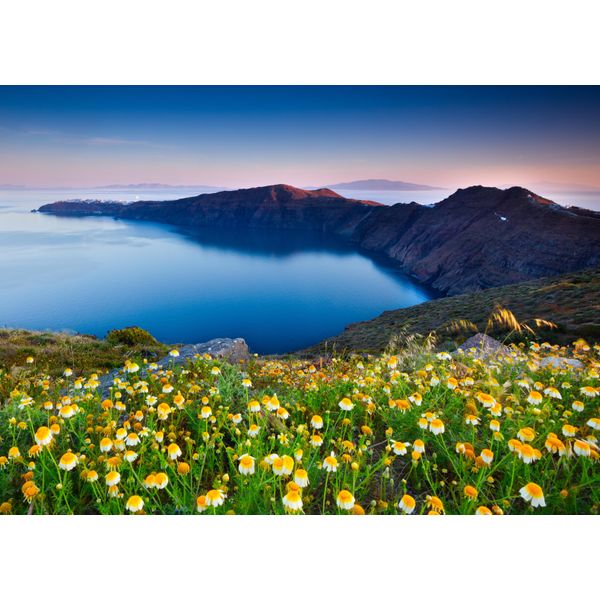Fototapete Papermoon "Santorini Spring", Bunt, B:5M L:2,8M, Vlies, Tapeten-image