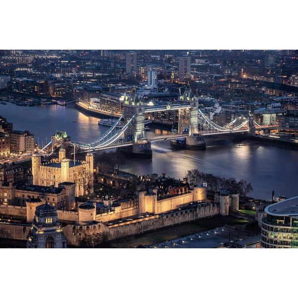 Fototapete Papermoon "London Bei Nacht", Bunt, B:5M L:2,8M, Vlies, Tapeten-image