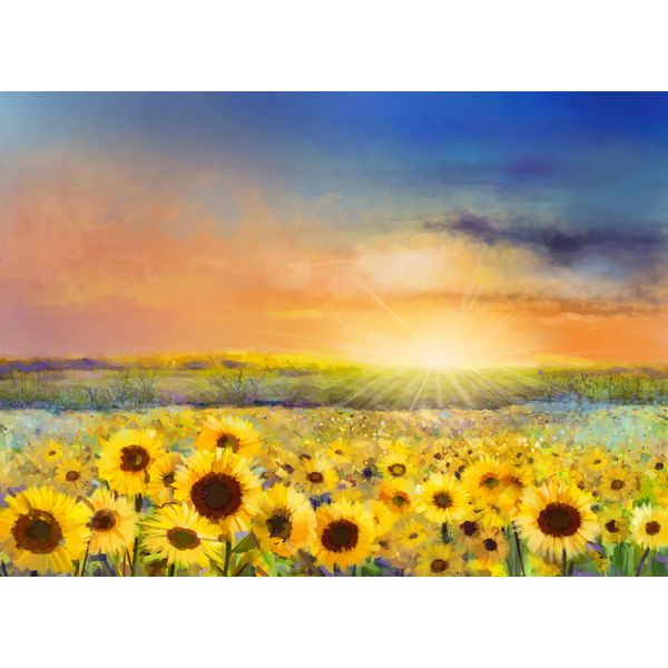 Fototapete Papermoon "Painting Sunflowers", Bunt, B:4M L:2,6M, Vlies, Tapeten-image