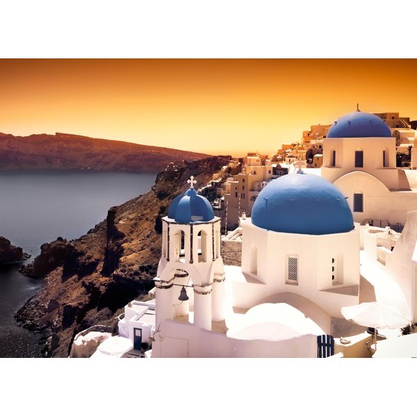 Fototapete Papermoon "Santorini Sunset", Bunt, B:5M L:2,8M, Vlies, Tapeten-image