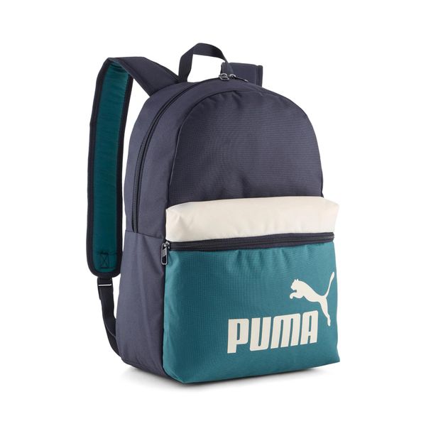 Rucksack Puma "Phase Color Block Backpack", New Navy, Emerald Ice, RucksäCke, Damen, Netz, Polyester, Rucksack, FüR Sportliche AktivitäTen Und Alltag, Mit GeräUmigem Hauptfach-image