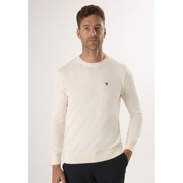 Rundhalspullover Felix Hardy "Pullover Mit Rundhalsausschnitt", Herren, Gr. Xxl, Ecru, 100% Baumwolle, Pullover Rundhalspullover-image