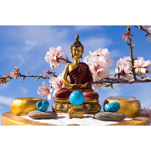 Fototapete Papermoon "Buddah Figur", Bunt, B:3,5M L:2,6M, Vlies, Tapeten-image