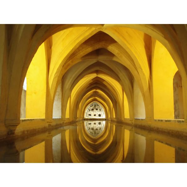 Fototapete Papermoon "Palast ALCAZAR-SEVILLA Schloss Patio Arkade Antik Fort", Bunt, B:3,5M L:2,6M, Vlies, Tapeten-image