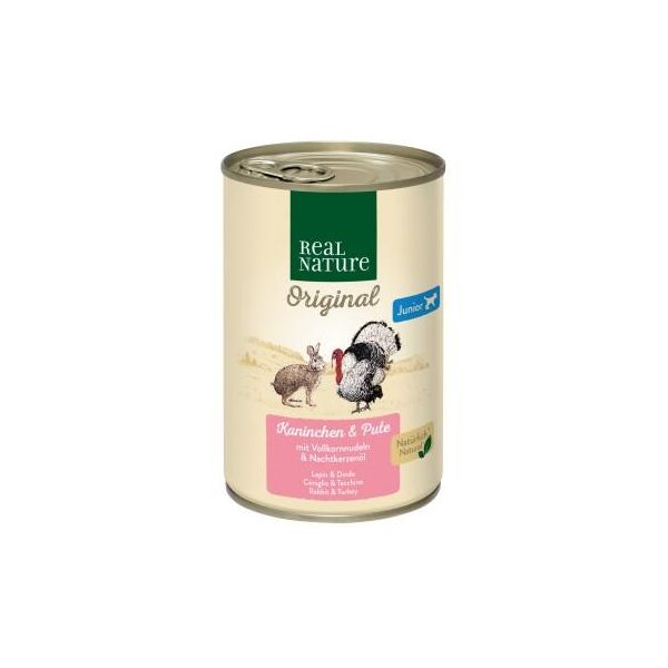 Real Nature Nourriture Humide Chien, Junior, Lapin Et Dinde 24X400 G-image
