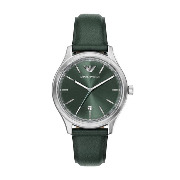 Quarzuhr Emporio Armani, GrüN, Armbanduhren, Herren, Quarzuhr, Armbanduhr, Herrenuhr, Lederarmband, Analog, Tag-image