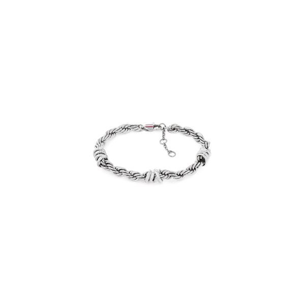 Armkette Tommy Hilfiger "Charms", Edelstahlfarben, Rot, Weiß, Blau, ArmbäNder, Damen, 19Cm, Edelstahl, Armkette, Emaille-image