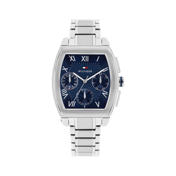 Multifunktionsuhr Tommy Hilfiger "TH-OXFORD", Silberfarben, Blau, Armbanduhren, Herren, Quarzuhr, Armbanduhr, Herrenuhr, Edelstahlarmband, Analog-image