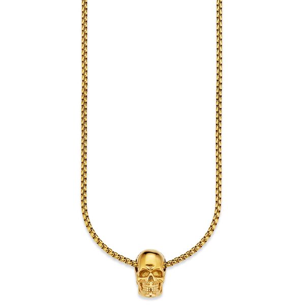 Kette Mit AnhäNger Bruno Banani "Schmuck Geschenk Halskette Scull Totenkopf Venezianerkette", Gold (Gelbgoldfarben), Halsketten, Herren, Edelstahl, L: 55 B: 3Mm, B:3Mm-image