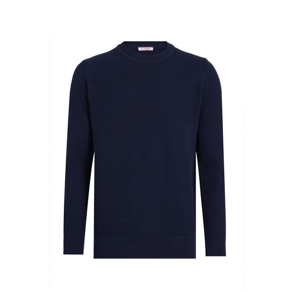 Rundhalspullover Felix Hardy "Pullover Mit Rundhalsausschnitt", Herren, Gr. M, Navy, 100% Baumwolle, Pullover Rundhalspullover-image