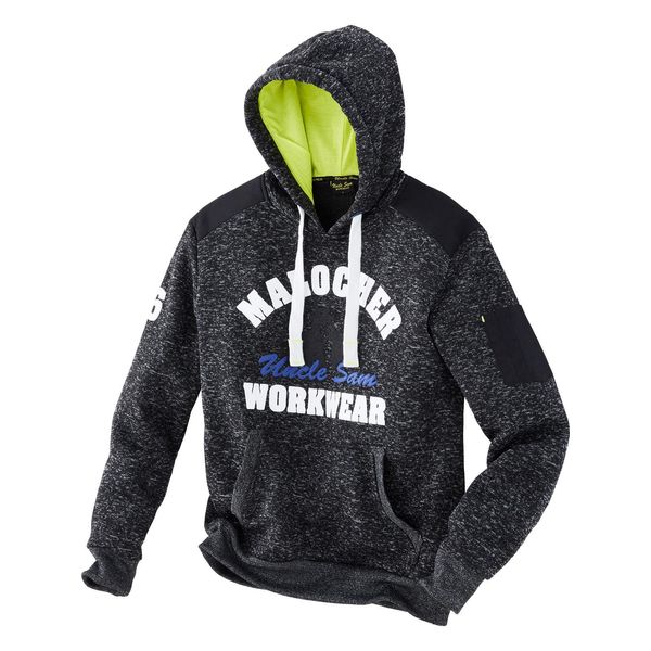 Hoodie Uncle Sam "Strickfleecehoodie Royaltte", Herren, Gr. Xl, Schwarz (Schwarz, Royal, Limette), Obermaterial: 100% Polyester Pes., Sweatshirts Hoodie-image