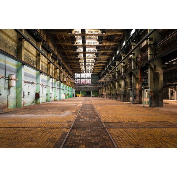 Fototapete Papermoon "ARCHITEKTUR-LOST Space Fabrik", Bunt, B:5M L:2,8M, Vlies, Tapeten-image