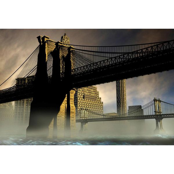 Fototapete Papermoon "New York BrüCke", Bunt, B:3,5M L:2,6M, Vlies, Tapeten-image