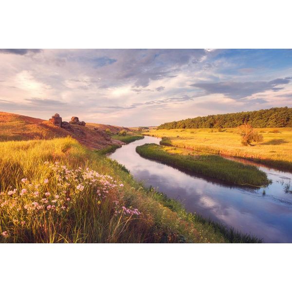 Fototapete Papermoon "Fluss Durch Landschaft", Bunt, B:4,5M L:2,8M, Vlies, Tapeten-image