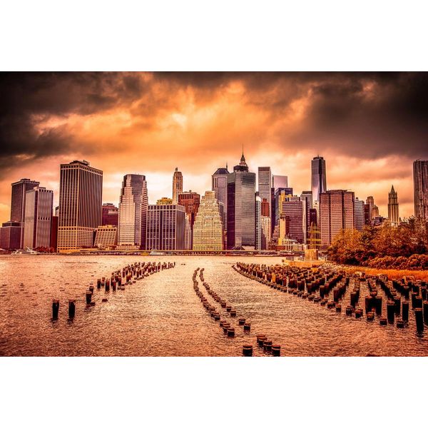 Fototapete Papermoon "New York Sonnenuntergang", Bunt, B:4,5M L:2,8M, Vlies, Tapeten-image