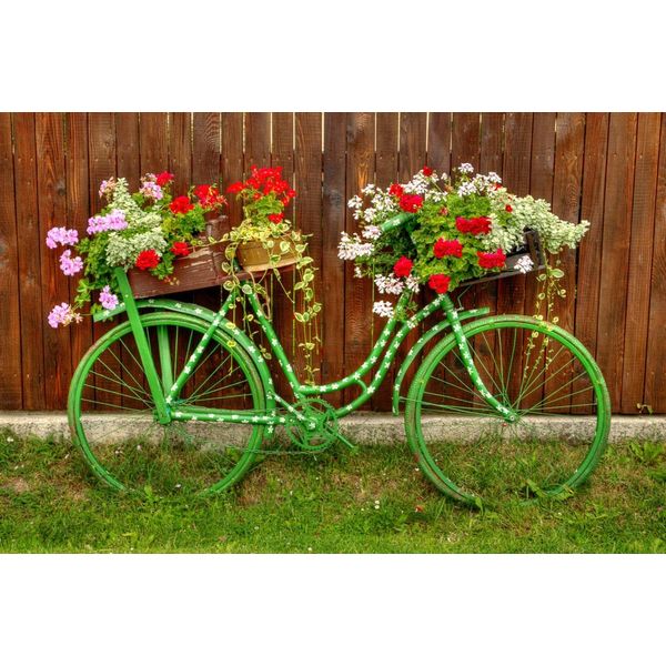 Fototapete Papermoon "Vintage Fahrrad", Bunt, B:3,5M L:2,6M, Vlies, Tapeten-image