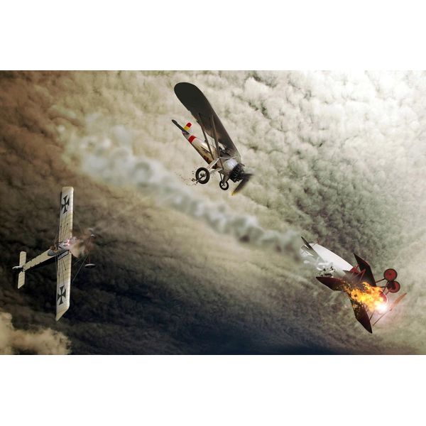 Fototapete Papermoon "Flugzeug Kampf", Bunt, B:3,5M L:2,6M, Vlies, Tapeten-image
