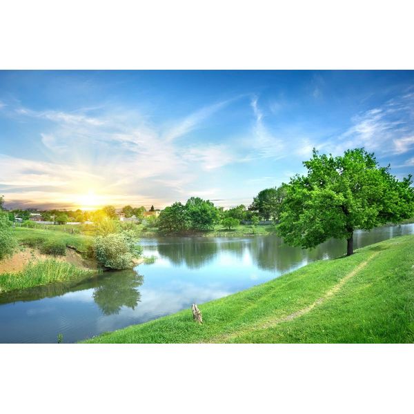 Fototapete Papermoon "Fluss In Landschaft", Bunt, B:5M L:2,8M, Vlies, Tapeten-image