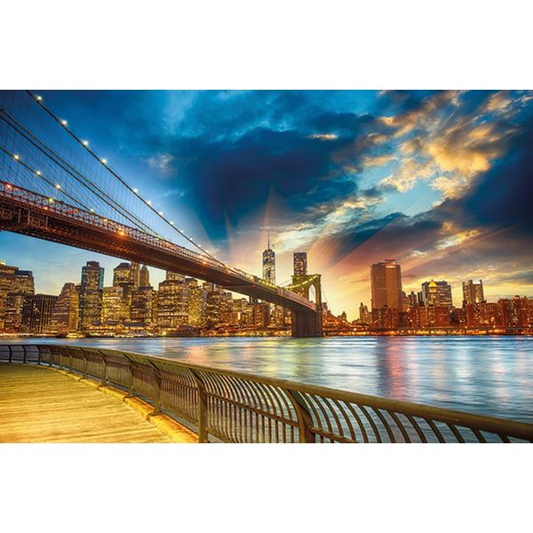 Fototapete Papermoon "Manhattan Sunset", Bunt, B:5M L:2,8M, Vlies, Tapeten-image