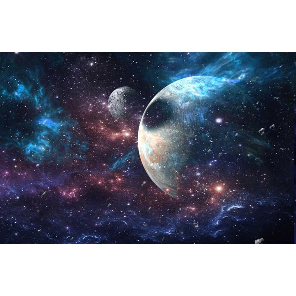 Fototapete Papermoon "Weltall Space Erde Planet", Bunt, B:4,5M L:2,8M, Vlies, Tapeten-image