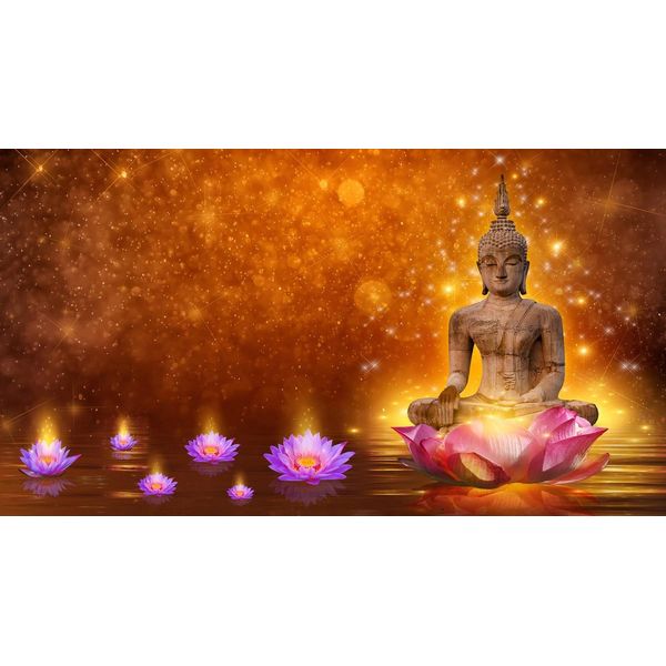 Fototapete Papermoon "Buddah Figur", Bunt, B:4,5M L:2,8M, Vlies, Tapeten-image