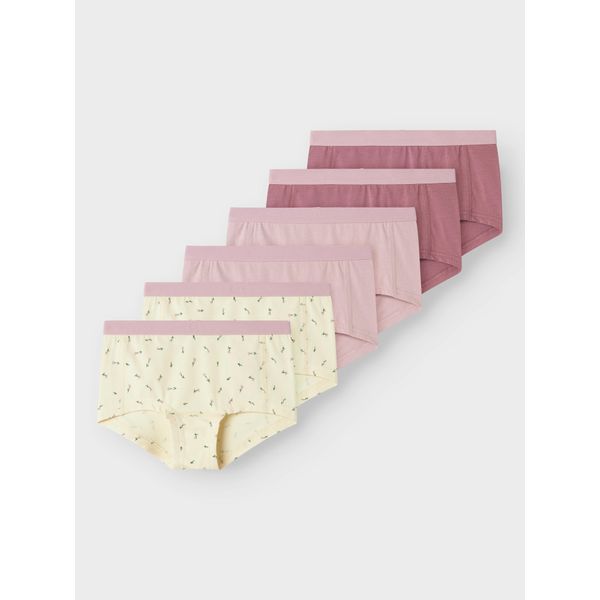 Hipster Name It "Nkfhipster 6P Buttercream Floral Noos", MäDchen, Gr. 146 (152), 6 Stk., Beige (Buttercream), Jersey, Obermaterial: 95% Baumwolle, 5% Elasthan, Bedruckt, Unifarben, Eng, Unterhosen-image