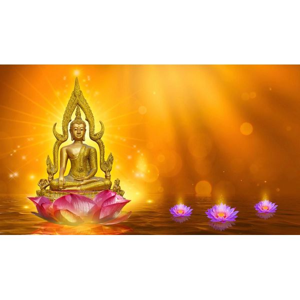 Fototapete Papermoon "Buddah Figur", Bunt, B:4,5M L:2,8M, Vlies, Tapeten-image