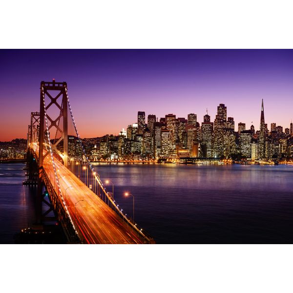 Fototapete Papermoon "Brooklyn BRIDGE-NEW York City Skyline Times Square Nyc", Bunt, B:4,5M L:2,8M, Vlies, Tapeten-image